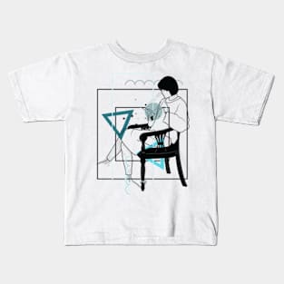 Sitting and looking at my mobile Kids T-Shirt